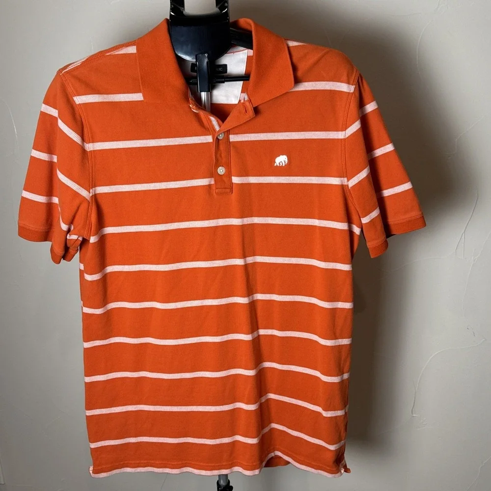 Banana Republic VINTAGE Elephant Logo Men's Polo Shirt, Autumn Sun Orange Lt